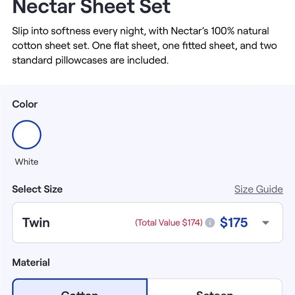 NECTAR “Resident” Twin Sheet Set - Picture 3 of 6